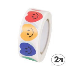 디어플레이스 포장 꾸미기 롤스티커 12종, 2개, 03 스마일 하트 500매