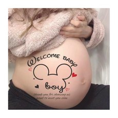 임신 사진 스티커 남자 아이 임산부 사진 스티커 마타니티 포토 스티커 마타니티 포토 마타니티 페인트 베리페인트 타투 바디 페인트 타투 스티커 배 속 아기 I9Ⅱ 베이비 실루엣