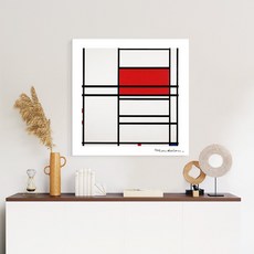더 아트 컴퍼니 몬드리안 추상화그림 22종 집중력 창의력 향상 아이방 사무실 작업실 인테리어 명화그림, 13. PM-레드의구성