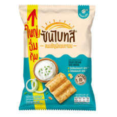ChanBaS 蘇打餅乾 夾心餅乾 烘烤非油炸 sour cream and onion, 86g, 1個
