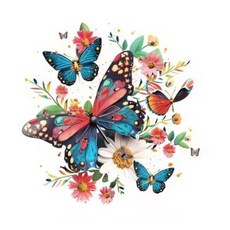 다리미 하나로 붙이는 의류 스티커 열전사지 꽃과나비들(10종옵션), 1개, S4522