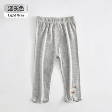 女童莫代爾打底褲夏季薄款冰絲褲子女寶寶洋氣夏裝七分褲兒童長褲