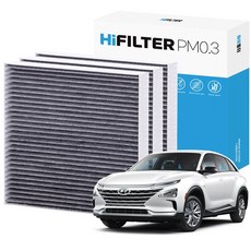 2+1 하이필터 PM 0.3 활성탄 자동차 에어컨 필터 현대 넥쏘, 3개, 넥쏘 (1세대/FE) HI-A101