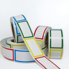 컬러 테두리 접착 라벨 롤형 250매 다용도 정리 분류용 스티커, 250매입