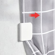 쏨숭 벽부착 커튼 고정홀더 커텐걸이, 1개