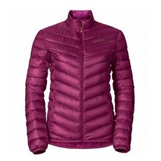 ODLO女立領羽絨防風潑水外套 紫紅/麥金 戶外保暖舒適 時尚有型