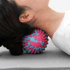 더건강하게 그리드 마사지볼 종아리 스트레칭 롤링 마사지 볼 이완 도구, 1개, 블루핑크