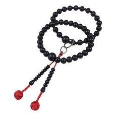 UMT Jodo Shu buddhism juzu 흑단과 우븐 공 순수 랜드 학교 nenju 편리한 옐로우 오주즈 백 레드, 2-레드