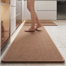 흡수성 논슬립 주방 매트 세탁 가능한 쿠션 키친 러그, 카멜색, 1개