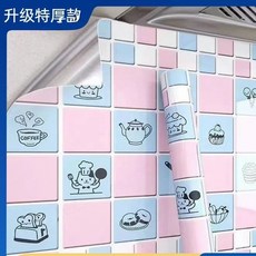 加厚自粘墻紙 防油貼紙 耐高溫竈臺貼紙 防火櫥櫃抽屜防潮牆紙 翻新貼紙 防水防油貼紙 廚房壁紙 壁貼, 1個, 暢銷型+紅幸運*【第二代阻油防滲透】,寬61CM*200CM（送工具）