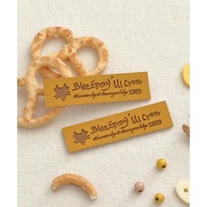 퀼트스타 마이캣 야옹이 가죽라벨_빈티지옐로우, 2개