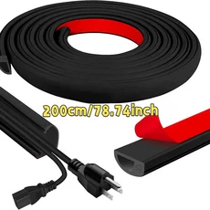 200/300cm 벽걸이 TV 케이블 커버용 와이어 히더 키트 정리함 코드 숨김, 01 1 Roll, 03 black 200cm