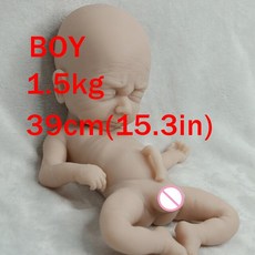 [브리튼] COSDOLL신생아 실리콘 리본돌 생생한 아기 인형 도색되지 않은, [01] unpainted baby doll, [23] 39cm(15.3inch) Boy, 1개