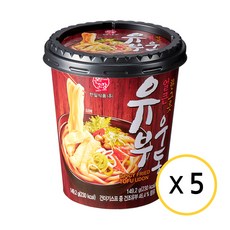 본고장 간편식 얼큰유부우동 한그릇 우동 컵, 149.2g, 5개