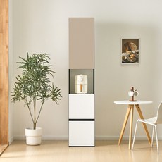 집무드 도피오 월플렉스 오브제 2단서랍 주방 수납장 400, 아이보리, 핑크