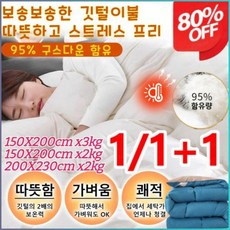 95 화이트 구스다운 이불 95구스다운 먼지없는 겨울이불 이불솜 사치스럽다 고급 겨울 이불 95 화이트 구스다운/걸림방지선/90분, (1개입)하얀색