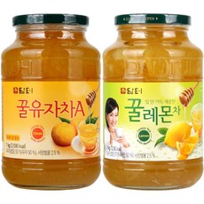 담터 꿀유자차A 1kg + 꿀레몬차 1kg, 1세트, 1개입