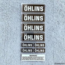 OHLINS 오토바이 데칼 장식 로고 액세서리 높은 반사 서스펜션 충격 흡수 수정 된 모토 방수 스티커, 8X20 8