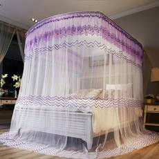 캐노피 침대 모기장 120x200cm 퍼플 모기장침대 캠핑모기장