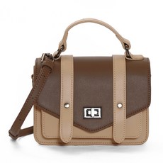 moz 瑞典 迷你 翻蓋 兩色拼接 劍橋包 (可可), 1個