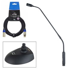 카날스 BK-600P+P받침+10M 구즈넥마이크 LED없음 베이스포함 콘덴서마이크 회의실마이크 스피치 설교용