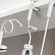 무타공 홈캠 거치대 벽뚫기 자국 클립형 자바라 선반 침대 고정, good day 홈캠거치대-50cm