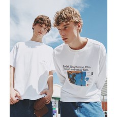 코닥 KODAK 피치기모 그래픽 긴팔 티셔츠 WHITE K5323LRL84WHT 198484