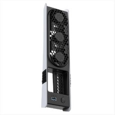 PS5 Slim/Pro 냉각 팬용 LED 조명 조용하고 효율적인 냉각 시스템 쿨러 3 팬 속도 PS5용 USB 3.0 포트, 블랙 &amp; 그레이