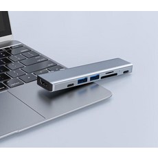 USB C 허브 Thunderbolt 3 도킹 스테이션 4K HDMI 호환 타입-c 어댑터 분배기 PD MacBook Pro/Air -2018 c, [01] 7 in 1, 01 7 in 1
