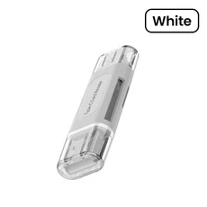 4-in-1 다기능 USB 타입-C 카드 리더 2.0 듀얼 슬롯 SD TF 메모리 어댑터 (휴대폰 노트북 PC OTG, 02 하얀색