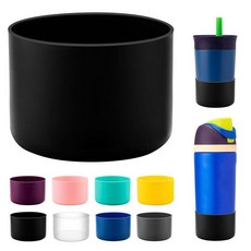 ECLATIS Bluwing Owala 아동용 실리콘 부츠 물병 14/16온스 미끄럼 방지 보호 슬리브 바닥 프로텍터 텀블러 354.9ml12온스 Fr2E(넓음)Sip, 블랙