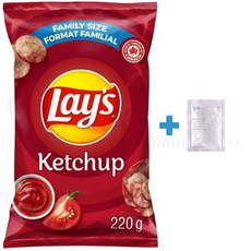 캐나다 레이즈 감자칩 케찹맛+멀티비타민 1개 세트상품 Lay's Ketchup flavoured potato chips, 220g