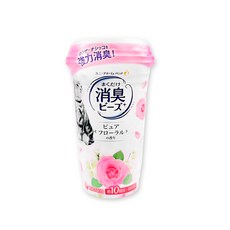 日本Unicharm嬌聯 強力消臭寵物尿便味貓砂盆除臭顆粒香香豆450ml/瓶-花卉香(粉), 1個, 花卉香(粉)