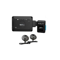 MUFU M4 機車行車記錄器 黑盒子 星光夜視 HDR GPS 緊急照明 前後雙鏡頭, 黑色