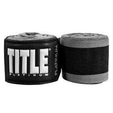 【神拳阿凱】TITLE PLATINUM系列 拳擊手綁帶 手綁帶 手繃帶 纏手 450cm 黑灰色, 1個