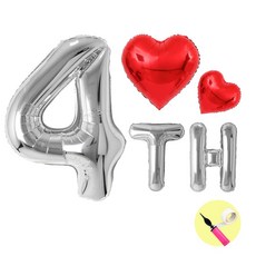이벤트홀릭 1주년 풍선 숫자 파티 세트 이벤트 결혼 기념일, 4주년 풍선