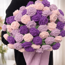 모미얀 뾰족장미 블랭킷 꽃다발 담요 DIY 키트*유투브 무료 영상 포함, 보라80cm(몸통 연보라), 1개