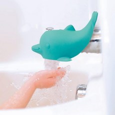 누비 욕조 안전 스파우트 가드 - 대부분의 표준 수도꼭지와 호환 목욕 장난감 돌고래, Shark, 1개