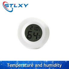 5PCS 미니 블랙 온도 화이트 LCD 습도계 디지털 센서 실내 편리한 게이지, temperature idity 3