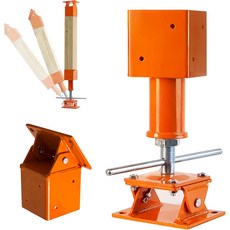 나사 잭 포스트 키트 10인치14인치 045도 회전 및 4x4 서까래 홀더 66000파운드 무거운 하드 샤워 빔 수리용 조절 가능한 하우스 바닥 지지대 크롤스페이스, Screw Jack Kit, Orange