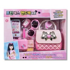 프린세스 핸드백 세트 1개 선글라스 가방 립스틱 휴대폰 여아 초등학생 장난감 화장 놀이 소꿉놀이, 상세페이지 참조