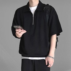 테이크잇 남자 남성 데일리 에어 반집업 카라 티셔츠