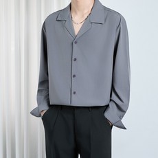 長袖襯衫 男士春秋休閒寬鬆襯衫外套 港風日系大碼抗皺襯衣