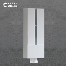 Cenax浴室收納櫃 防水發泡板材質 304不鏽鋼絞鍊 可調式層板 衛生紙抽取孔, 白色, 1個