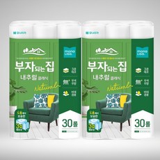 3겹 비데 부드러운 2팩 집들이 물에녹는 내추럴클래식 30롤 물에잘녹는 부자되는집, 본상품, 1롤