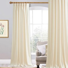 StangH 블랙 암막 커튼 - 침실/영화실용 고급스럽고 두껍고 두꺼운 벨벳 창문 드레이프 거실용 단열 프라이버시 드레이프 너비 132.1 x 길이 213.4cm(52 x