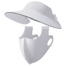 한성 자외선차단 여성용 풀페이스 썬캡 마스크 세트, 라이트그레이, 1개