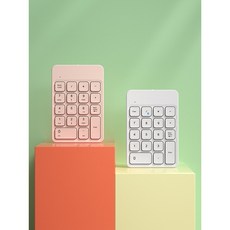 BOW 블루투스 숫자 키패드 넘버 키보드 무선 충전 회계 계산, 1개, 사쿠라 핑크 (유선 키보드)