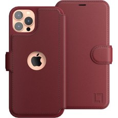 LUPA 레거시 iPhone 12 호환 지갑 케이스 (여성 및 남성용) - 카드 홀더가 있는 Pro [얇고 내구성 있음] 가죽 인조 플립 휴대폰 케이스 폴리오 신용 커버 De