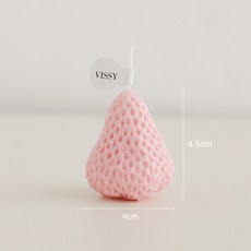 VISSY 草莓蠟燭 香氛蠟燭 ins IG 拍照道具 可愛造型, 1入, 大粉色草莓(1入)